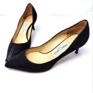 Jimmy Choo Black Leather Pumps 35.5